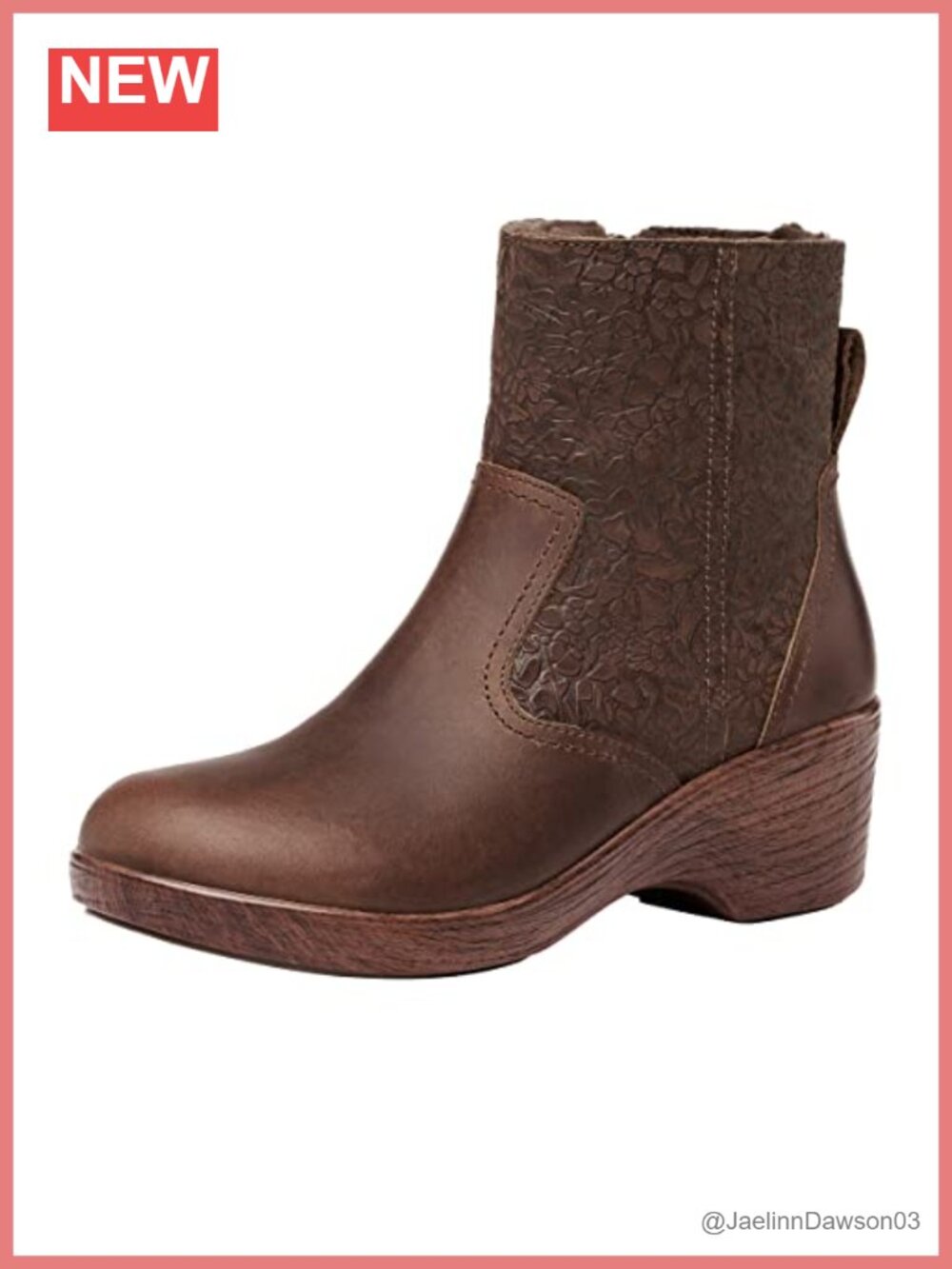 Leather Wedge Ankle Boots Sherpa Lined Arch Support Zip Booties